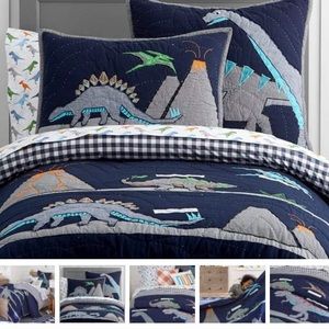 BARELY USED Pottery Barn Warren Dinosaur Quilt